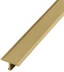 Eviso Elválasztó profil "T" Eviso sárga szálcsiszolt, sárgaréz hosszúság 270 cm, peremmagasság 2 mm, FLMT0214C (FLMT-0214-C)