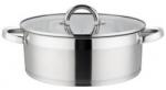 Grunberg Cratita din Inox cu Maner Lung, Capac Sticla, 18 cm, 2.60 l, Grunberg (GR7018)