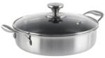 Grunberg Cratita Joasa din Otel Inoxidabil cu Capac Sticla, 26 cm, 3 l, Compatibila Inductie, Grunberg (GR9626)