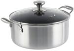 Grunberg Cratita Inox cu Capac Sticla, 28 cm, 6.10 l, Invelis Antiaderent, Compatibila Inductie, Grunberg (GR9928)