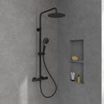 Villeroy & Boch Sistem de dus fix si mobil, cu baterie termostatata, negru mat, Villeroy & Boch Verve Showers TVS109005000K5 TVS109005000K5 (TVS109005000K5)
