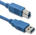 Qoltec 52308 USB Type-A apa - USB Type-B apa 3.0 Nyomtatókábel - Kék (1m) (52308) (52308)