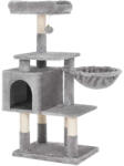 FEANDREA Többszintes Macskabútor Világosszürke Plüss Kaparófa 110 cm (EUZ-PCT52W)