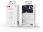 XO CC69, Szivargyújtós töltő, PD QC 30W, 1x USB-A +1x USB-C, fehér (Gyors töltés)