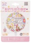  45 cm Happy Birthday fólia lufi, többféle, héliumm (55245)