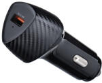 Forcell F-ENERGY Carbon CC50-1A autós töltő USB A QC3.0 3A 18W, fekete
