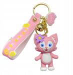 Ecarla Kulcstartó Csengővel Cica Aranyos Púderrózsaszín Medál BRL93 (BRL93)