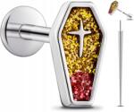  Piercing fülbevaló koporsó arany 16G