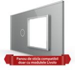 LIVOLO Panou Intrerupator Simplu cu Priza LIVOLO din Sticla, Standard Italian - 4M SmartElectro IntelligentHouse (VL-P901.E-4I)