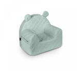 BabySteps Fotoliu pentru copii cu spatar, catifea velvet ursulet teddy mint