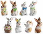 Decorer Set 8 figurine Iepurasi Paste polirasina multicolora cm 3 x 4 x 5 H (A55.40.73)