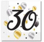 Procos Szalvéta 30. Születésnapra, Balloons, méret 33x33 cm, 20 db lufi