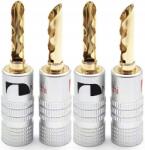 Nakamichi Bfa Nakamichi Banán Csavart Cső Hangszóró Dugó Aranyozott 4 db (4x Nakamichi Banan wtyki głośnikowe BFA)