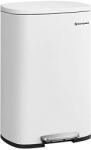 SONGMICS Konyhai pedálos kuka, 50l szemetes kuka puha záródással, fehér (LTB101W01)