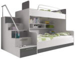  Emeletes ágy Salmere 111 (Fehér + Fényes fehér + Fényes szürke)
