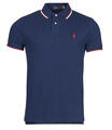 Ralph Lauren Rövid ujjú galléros pólók POLO COUPE DROITE EN COTON BASIC MESH COL RAYE Kék EU L
