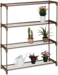 Relaxdays Suport pentru flori din metal maro Relaxdays cu 4 niveluri (10116256)