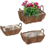 Relaxdays Set de 3 cutii cu flori pentru balcon Relaxdays (10082736)