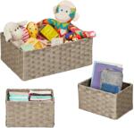 Relaxdays Set de 3 coșuri de depozitare împletite Relaxdays (10101620)