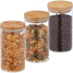 Relaxdays Set de 3 borcane Relaxdays cu capac, 1000 ml (10074443)