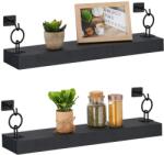Relaxdays Set de 2 rafturi de perete negre Relaxdays (10084964) Raft