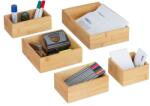 Relaxdays Set de 5 cutii de depozitare din bambus Relaxdays (10063469)