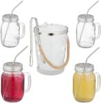 Relaxdays 4 pahare Relaxdays cu capace și accesorii (10067499) Pahar
