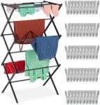 Relaxdays Suport de uscare pliabil Relaxdays cu 50 de cleme (10108761)