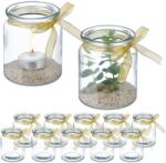 Relaxdays Suport lumânări Relaxdays, set de 12, cu fundă (10091398) Pahar