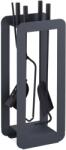 Relaxdays Set de scule pentru șemineu Relaxdays, 5 piese, gri/negru (10077731)