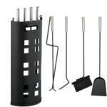 Relaxdays Set de scule pentru șemineu Relaxdays, 5 piese, negru (10100013)