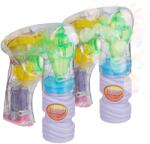 Relaxdays Pistol cu bule cu LED Relaxdays, pachet de 2 (10074730) Tub balon de sapun