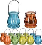 Relaxdays Suporturi pentru lumânări tip pastilă din sticlă Relaxdays, set de 12 (10074225) Pahar