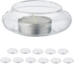 Relaxdays Suporturi plutitoare pentru lumânări tip pastilă Relaxdays, set de 12 (10109077) Pahar