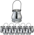 Relaxdays Suporturi pentru lumânări tip pastilă Relaxdays argintii, set de 12 (10074234) Pahar