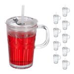 Relaxdays Pahare Relaxdays, set de 10, cu mânere (10095954) Pahar