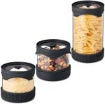 Relaxdays Set de 3 borcane Relaxdays cu capac (10106455)