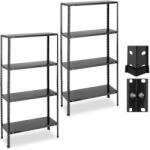 Relaxdays Rafturi Relaxdays rezistente, set de 2, 4 niveluri, negru (10083242) Raft