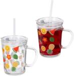 Relaxdays Set de 2 pahare Relaxdays pentru copii cu motiv de fructe (10083508) Pahar