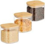 Relaxdays Set de 3 borcane Relaxdays cu capac, 600 ml (10086883)