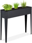 Relaxdays Strat de grădină supraînălțat din metal negru Relaxdays, îngust (10078430)