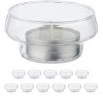 Relaxdays Suporturi rotunde plutitoare pentru lumânări tip pastilă Relaxdays, set de 12 (10109089) Pahar