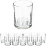 Relaxdays Suporturi transparente pentru lumânări tip pastilă Relaxdays, set de 12 (10074543) Pahar