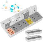 Relaxdays Set Relaxdays de 3 cutii pentru tablete 7 zile 2 compartimente (10113409)