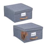 Relaxdays Cutie de depozitare Relaxdays cu capac, set de 2 (10098225)