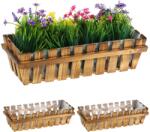 Relaxdays Set de 3 garduri din lemn pentru cutii de flori Relaxdays (10066337)