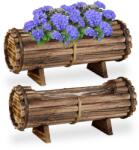Relaxdays Set de 2 cutii de flori din lemn Relaxdays (10066251)
