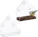 Relaxdays Hrănitoare pentru păsări Relaxdays pentru fereastră, set de 2 (10105904)