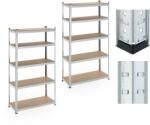 Relaxdays Set de 2 rafturi galvanizate Relaxdays pentru sarcini grele (10100733) Raft