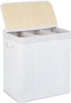 Relaxdays Coș de rufe Relaxdays din bambus cu 3 compartimente (10074133)